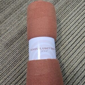 Target Woven Lightwight Throw Blanket 50"x 60" w/Fringed Edges - Terracotta